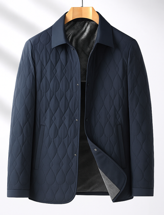 Men's Quilted Jacket | Button Front Plush Lined Zip Pocket