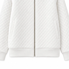 Women's Quilted Jacket | Diamond Stitch Zip Front