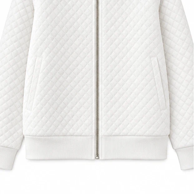 Women's Quilted Jacket | Diamond Stitch Zip Front