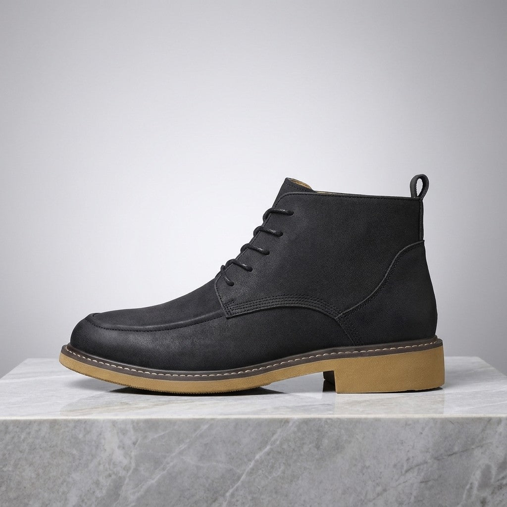 Boots For Men | Leather Moc Toe Lace Up
