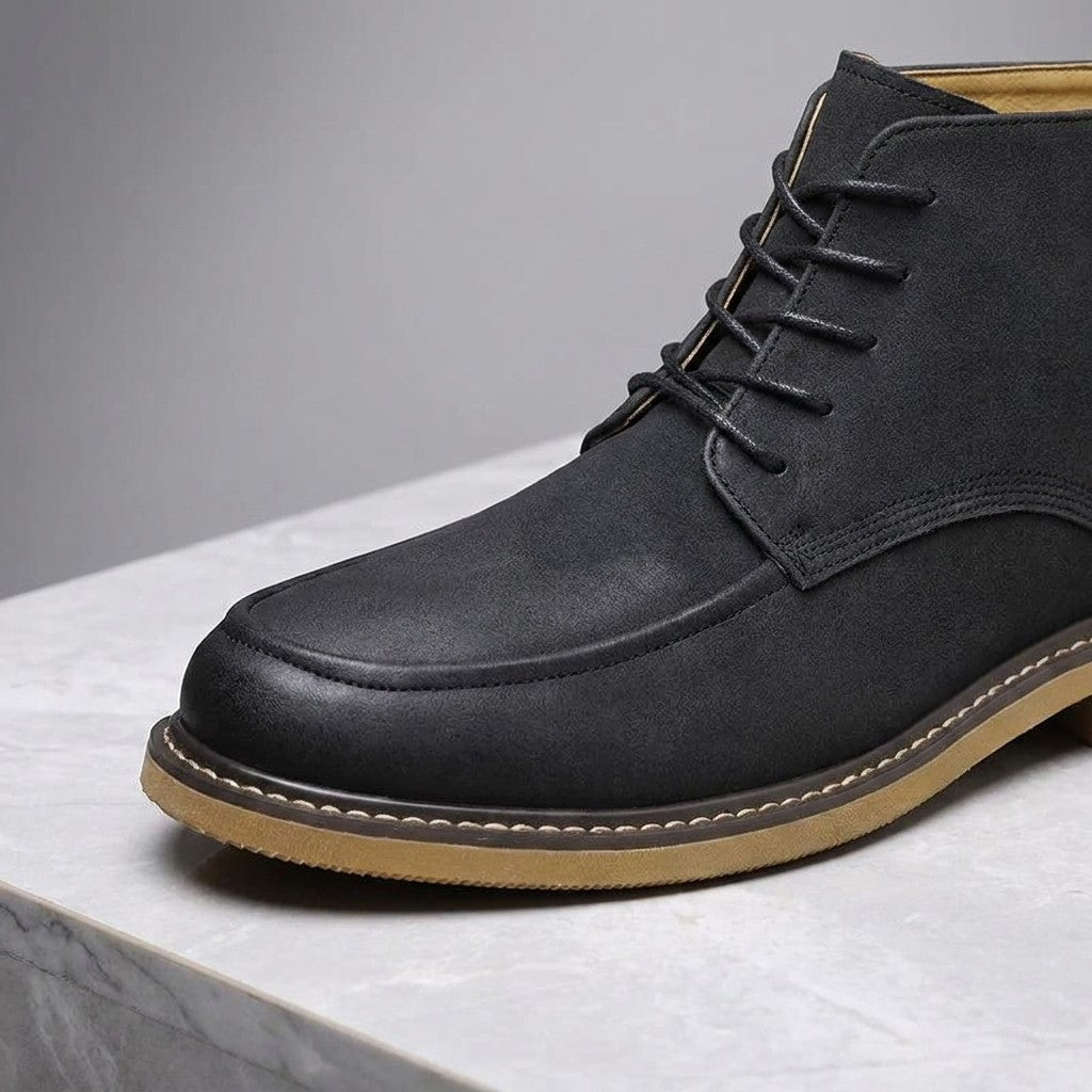 Boots For Men | Leather Moc Toe Lace Up