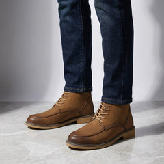 Boots For Men | Leather Moc Toe Lace Up
