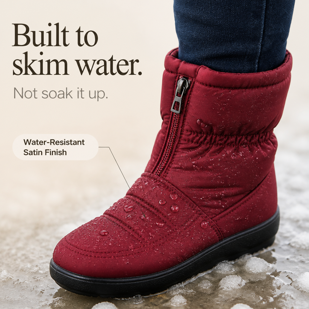 Boots For Women | Quilted Zip Up Mid Calf Snow