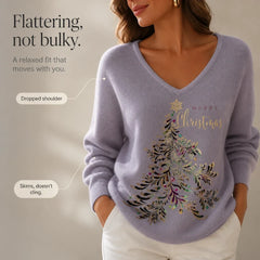 Women's Christmas Sweater | Tree Graphic Crew Neck
