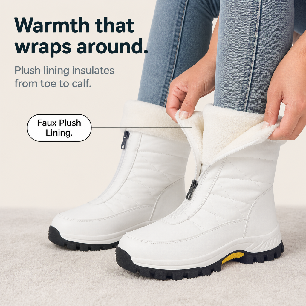 Boots For Women | Plush Lined Zip Up Snow