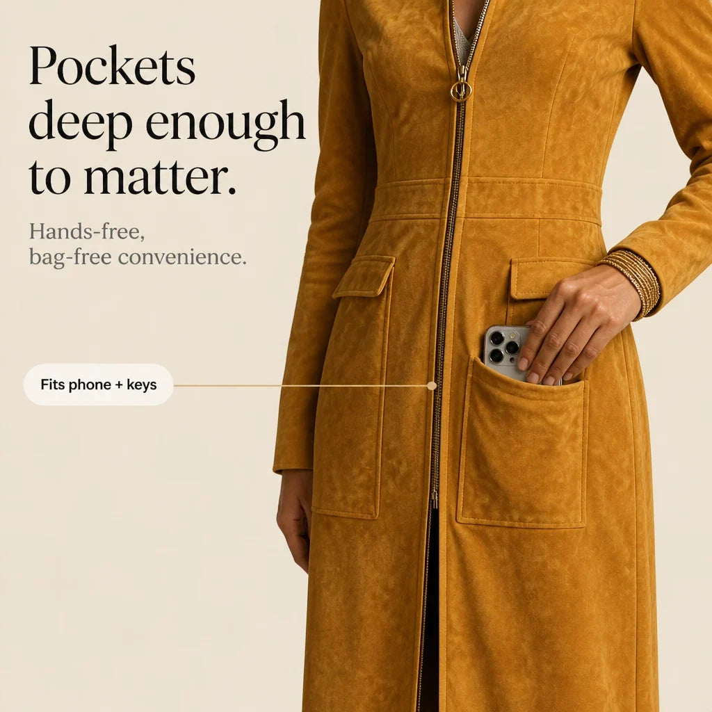 Women's Coat | Fitted Stand Collar Longline