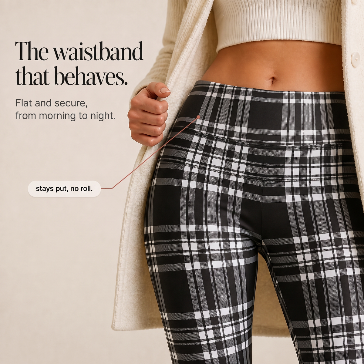 Women's Leggings | Plaid Thermal Brushed High Waist
