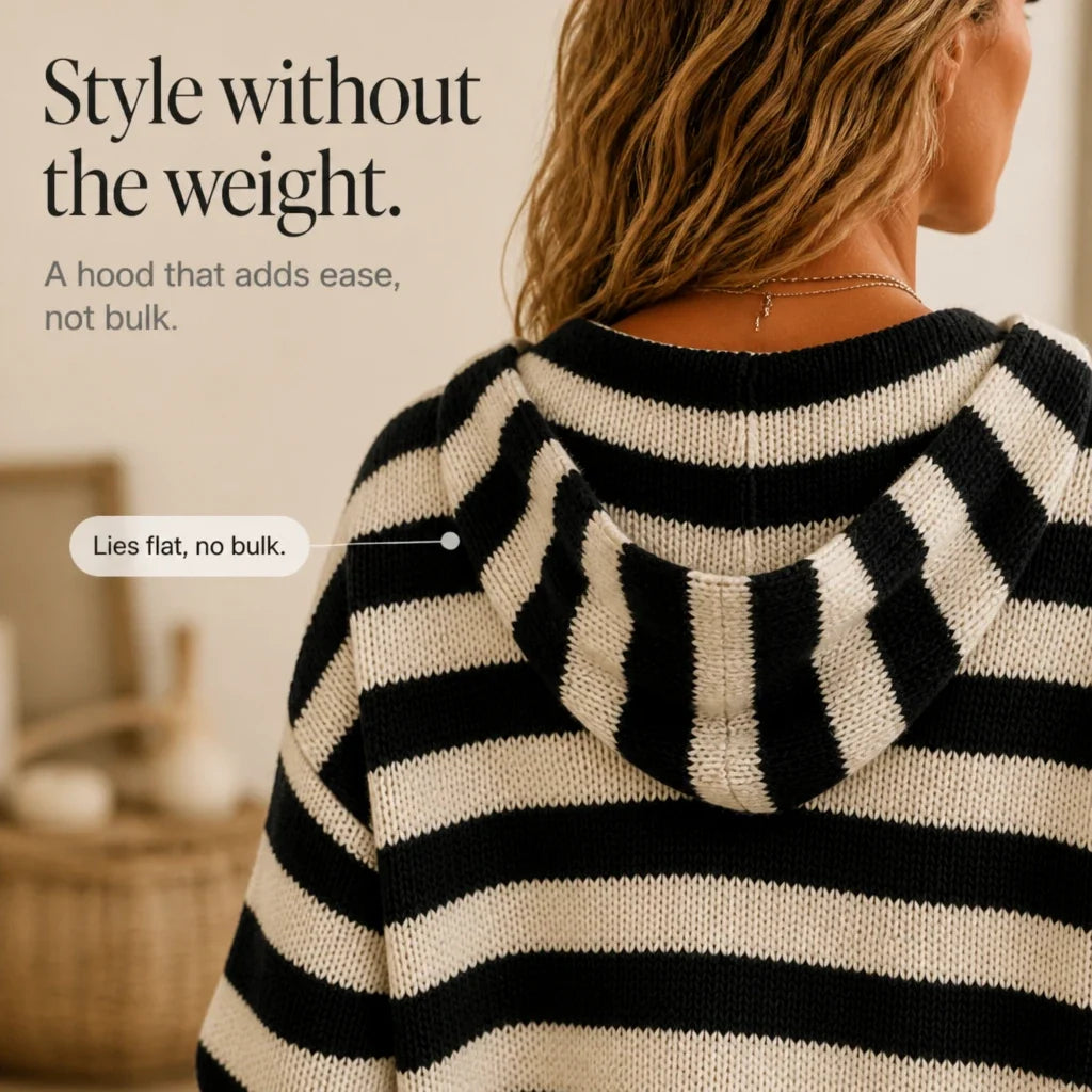 Women's Cardigan | Striped Hooded Knit