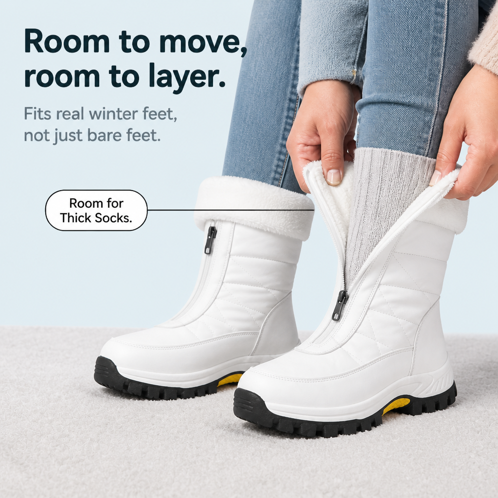 Boots For Women | Plush Lined Zip Up Snow