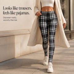 Women's Leggings | Plaid Thermal Brushed High Waist