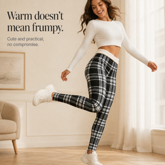 Women's Leggings | Plaid Thermal Brushed High Waist
