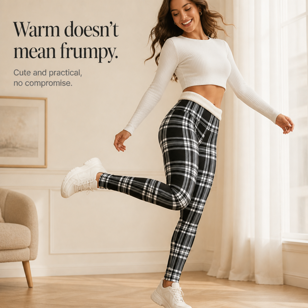 Women's Leggings | Plaid Thermal Brushed High Waist