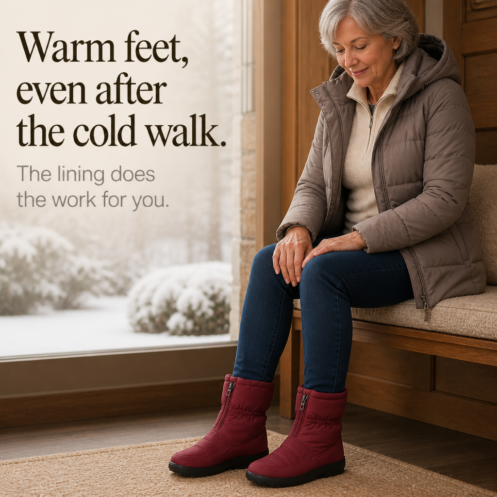 Boots For Women | Quilted Zip Up Mid Calf Snow