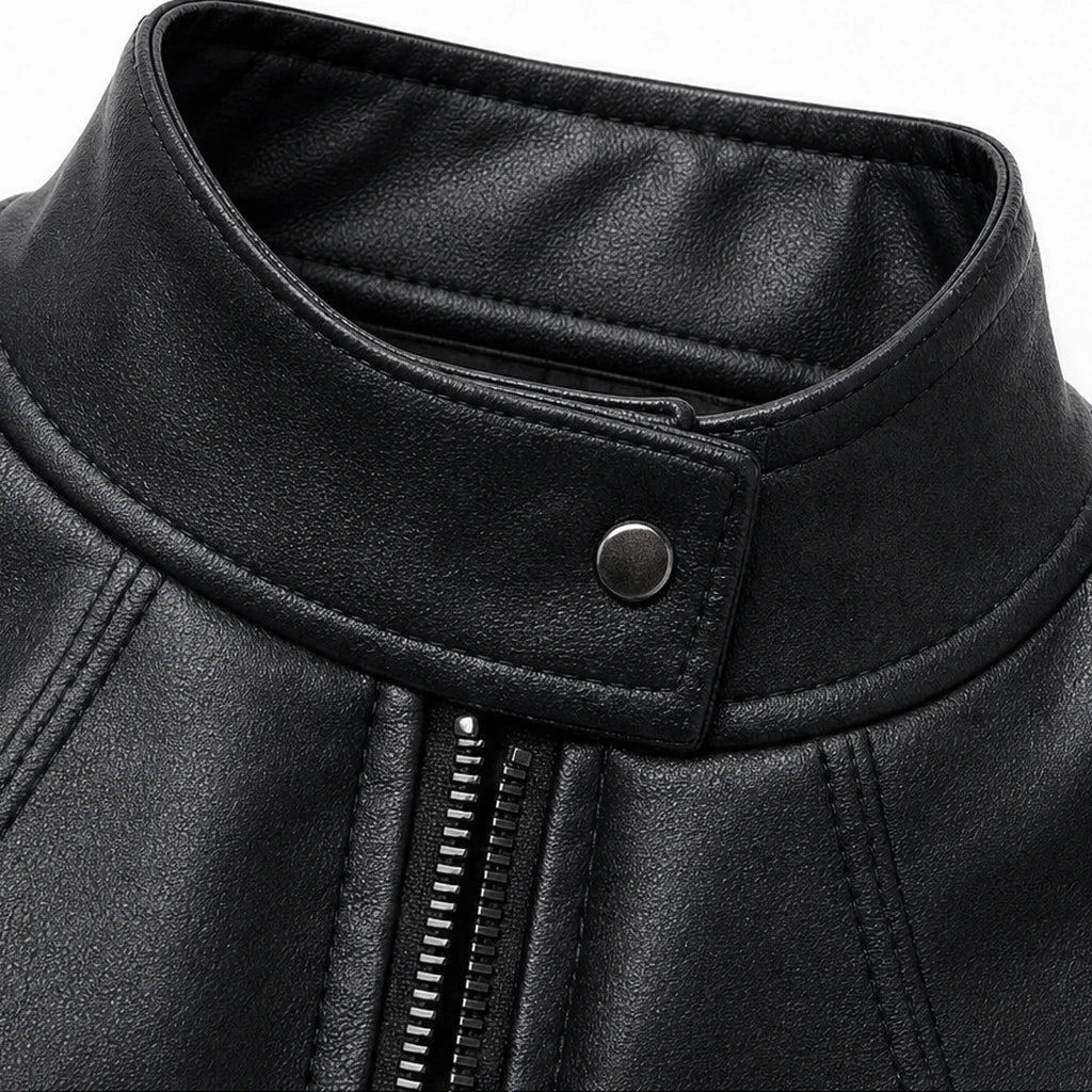 Women's Leather Jacket | Cropped Faux Leather Biker