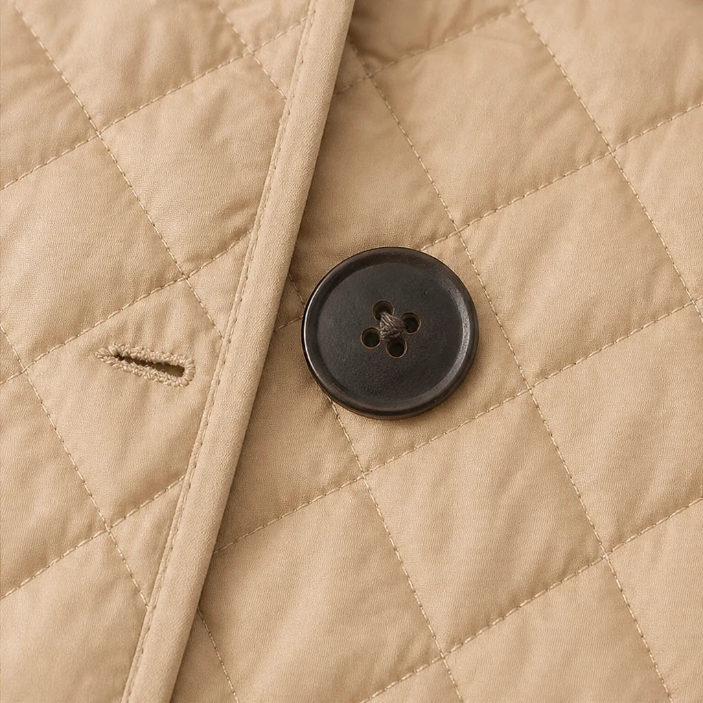 Women's Quilted Jacket | Button Front Padded Mid Season