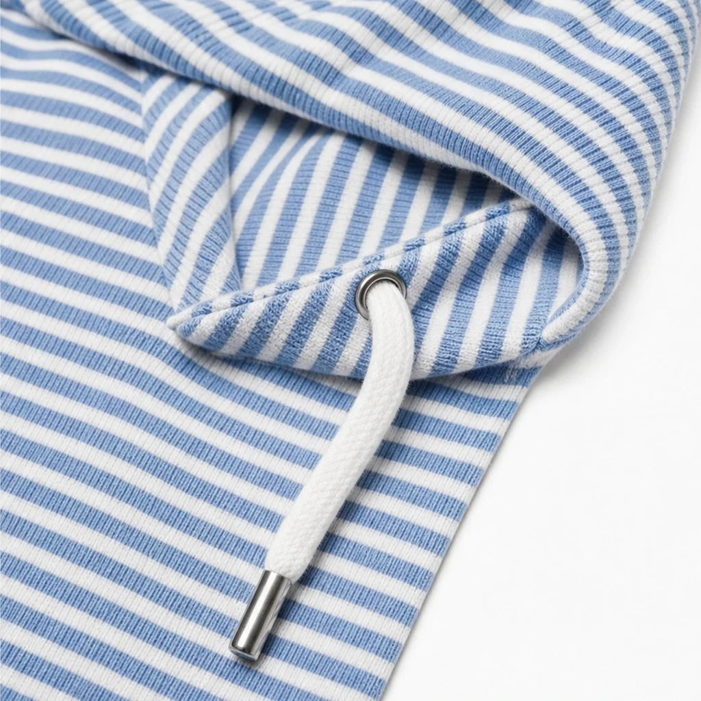 Women's Hoodie | Striped Drawstring Hooded Sweatshirt