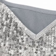 Women's Sequin Top | V Neck Long Sleeve