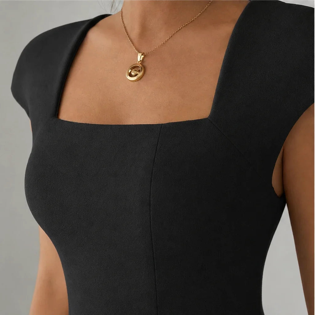 Women's Midi Dress | Square Neck Fitted Bodice A Line