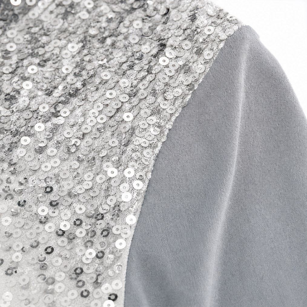 Women's Sequin Top | V Neck Long Sleeve