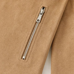 Women's Leather Jacket | Slim Fit Suede Look Moto