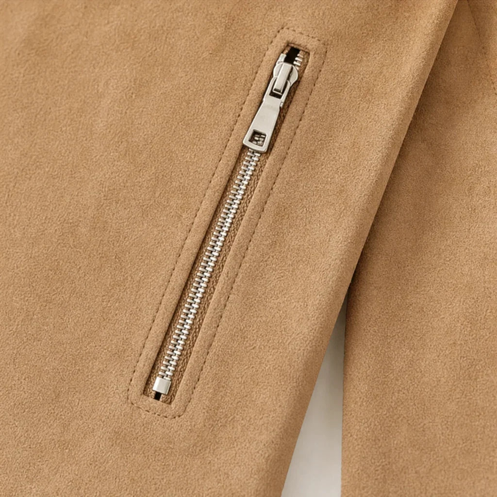 Women's Leather Jacket | Slim Fit Suede Look Moto