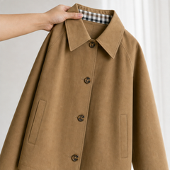 Women's Coat | Tartan Plaid Raglan Sleeve