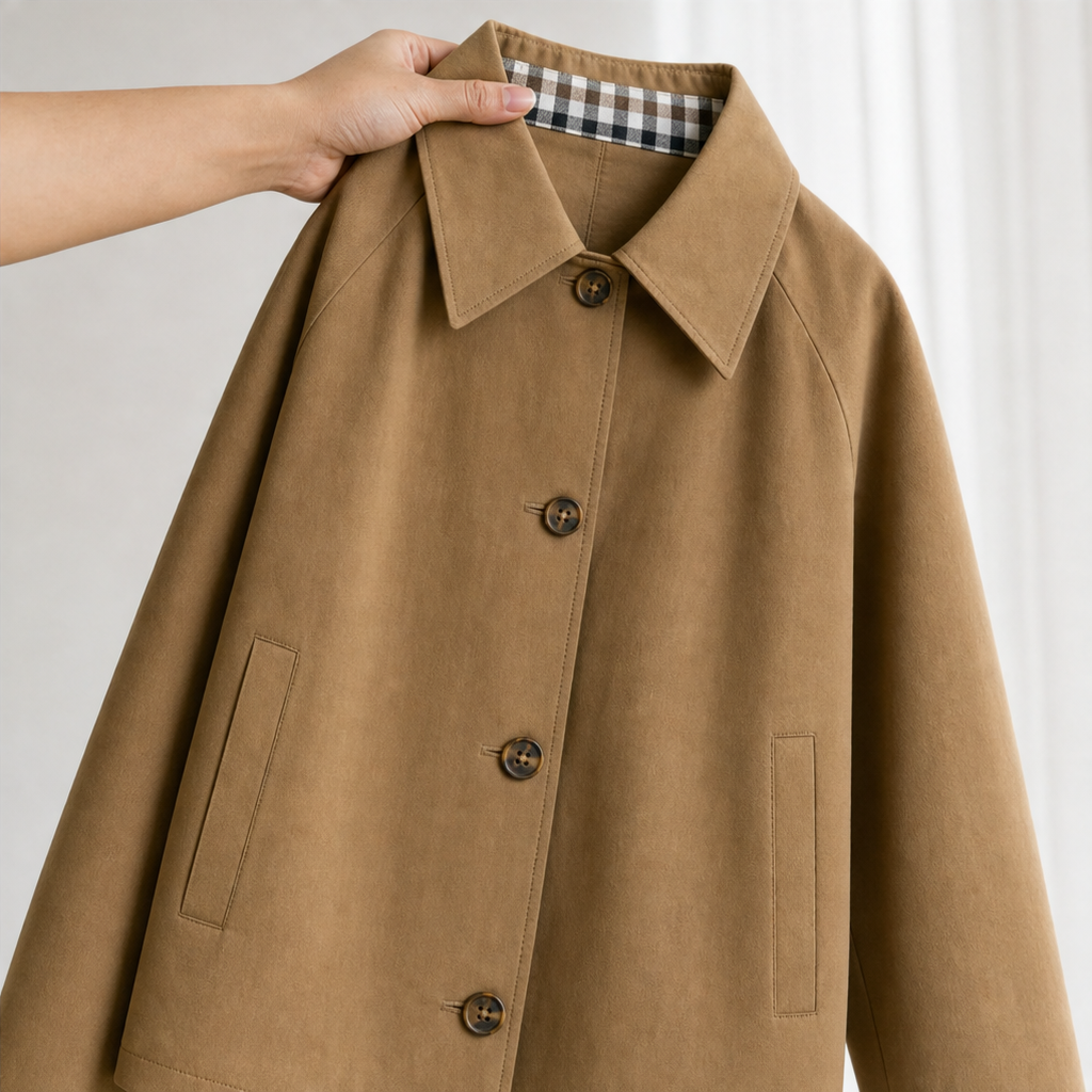 Women's Coat | Tartan Plaid Raglan Sleeve