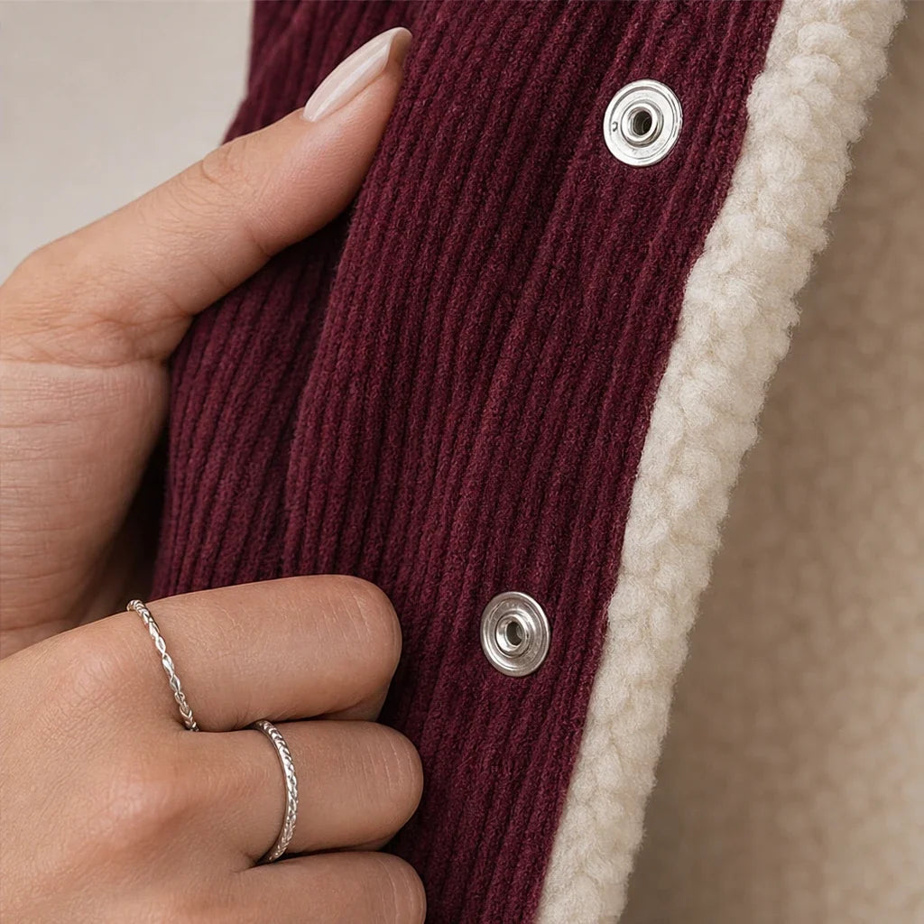 Women's Corduroy Jacket | Sherpa Lined Button Front