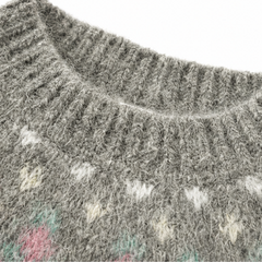 Women's Sweater | Fair Isle Yoke Crew Neck Pullover