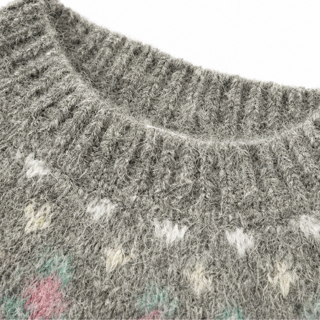 Women's Sweater | Fair Isle Yoke Crew Neck Pullover