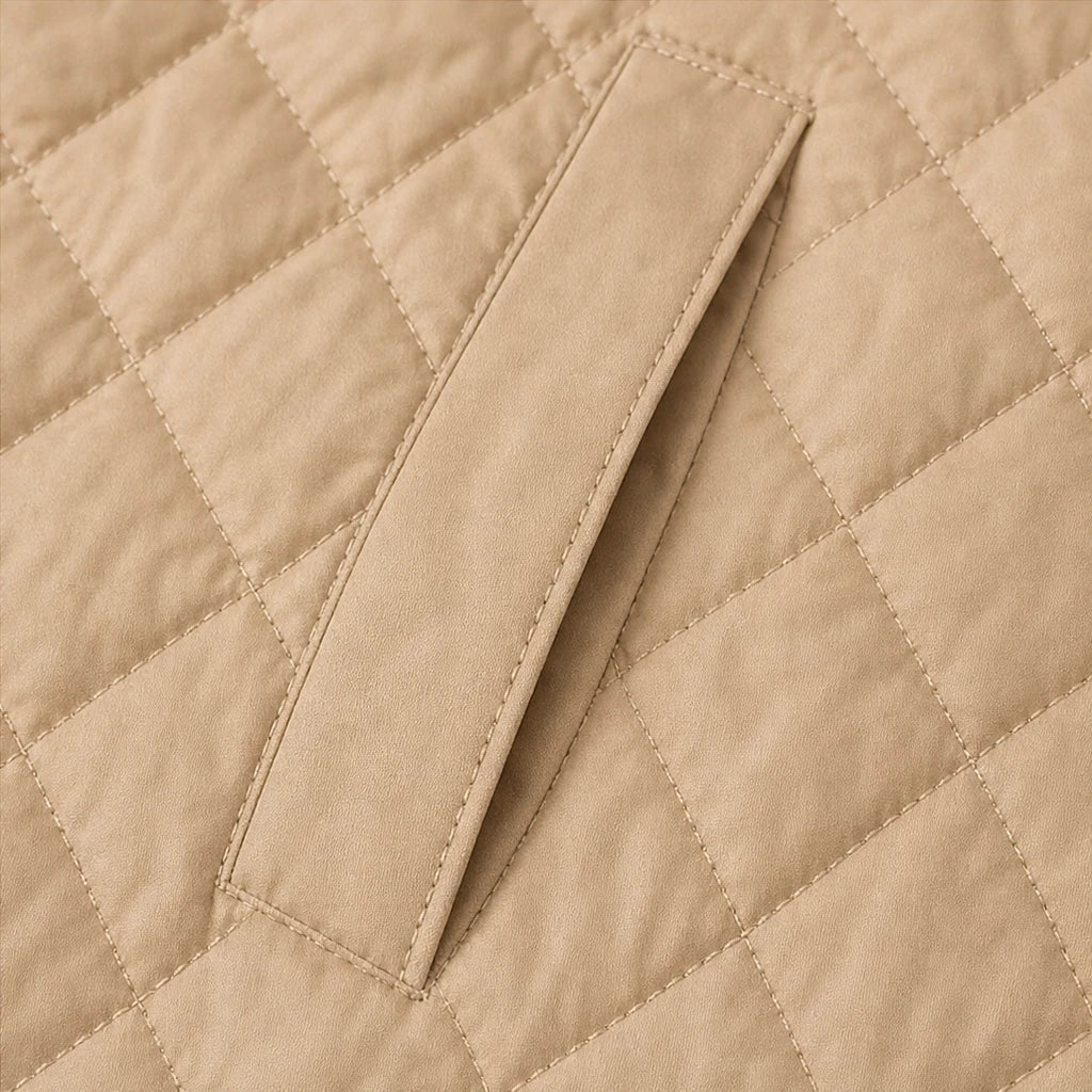 Women's Quilted Jacket | Button Front Padded Mid Season