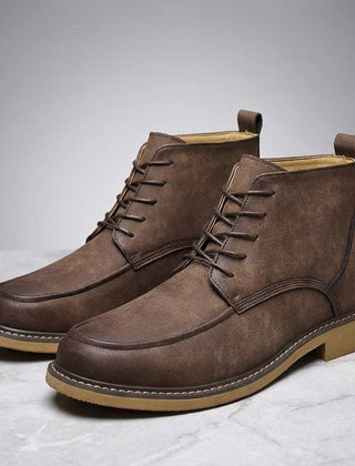 Boots For Men | Leather Moc Toe Lace Up