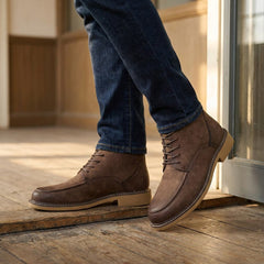 Boots For Men | Leather Moc Toe Lace Up