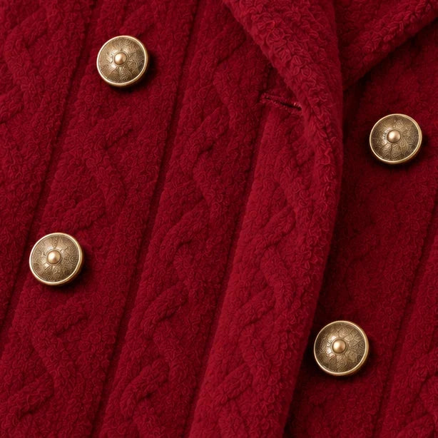 Women's Winter Coat | Textured Double Breasted