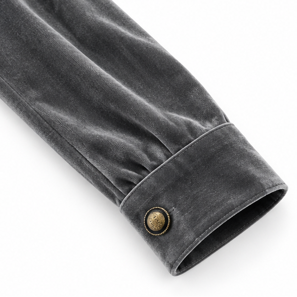 Women's Velvet Dress | Button Front A Line Maxi