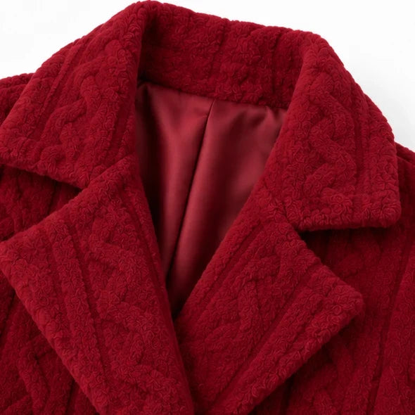Women's Winter Coat | Textured Double Breasted