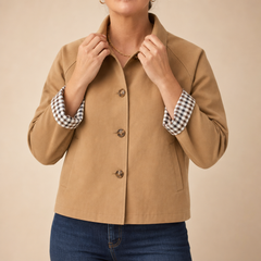 Women's Coat | Tartan Plaid Raglan Sleeve