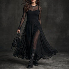 Women's Evening Dress | Tulle Patchwork Maxi