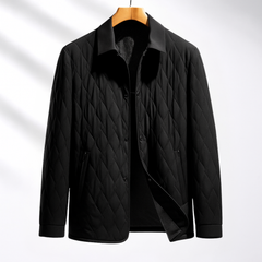 Men's Quilted Jacket | Button Front Plush Lined Zip Pocket