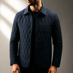 Men's Quilted Jacket | Button Front Plush Lined Zip Pocket