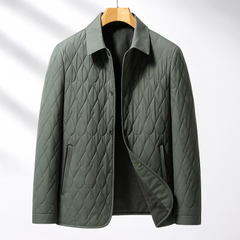 Men's Quilted Jacket | Button Front Plush Lined Zip Pocket