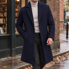 Men's Overcoat | Tailored Notch Lapel Knee Length