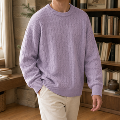Men's Sweater | Cable Knit Crew Neck