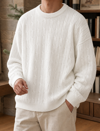 Men's Sweater | Cable Knit Crew Neck