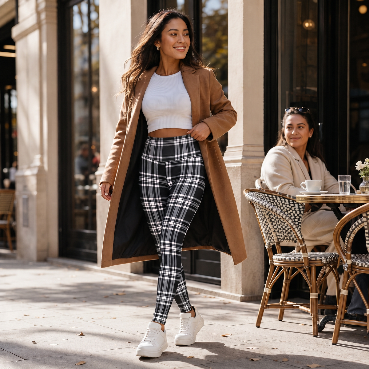 Women's Leggings | Plaid Thermal Brushed High Waist