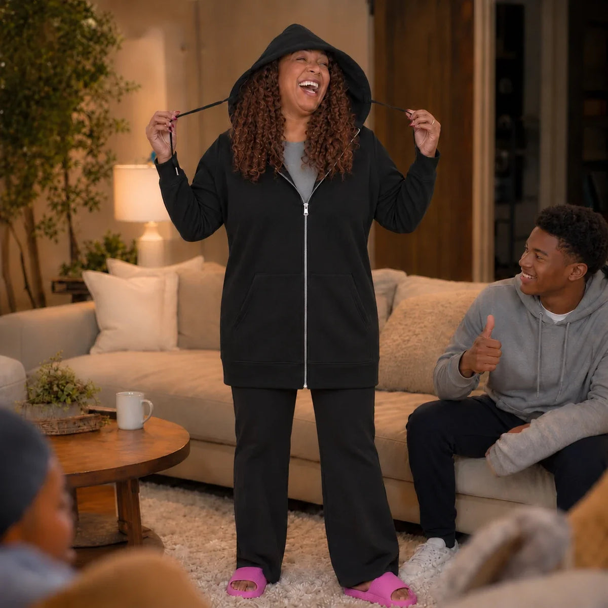 Women's Hoodie | Knee Length Fleece Lined Zip Up