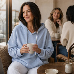 Women's Hoodie | Striped Drawstring Hooded Sweatshirt