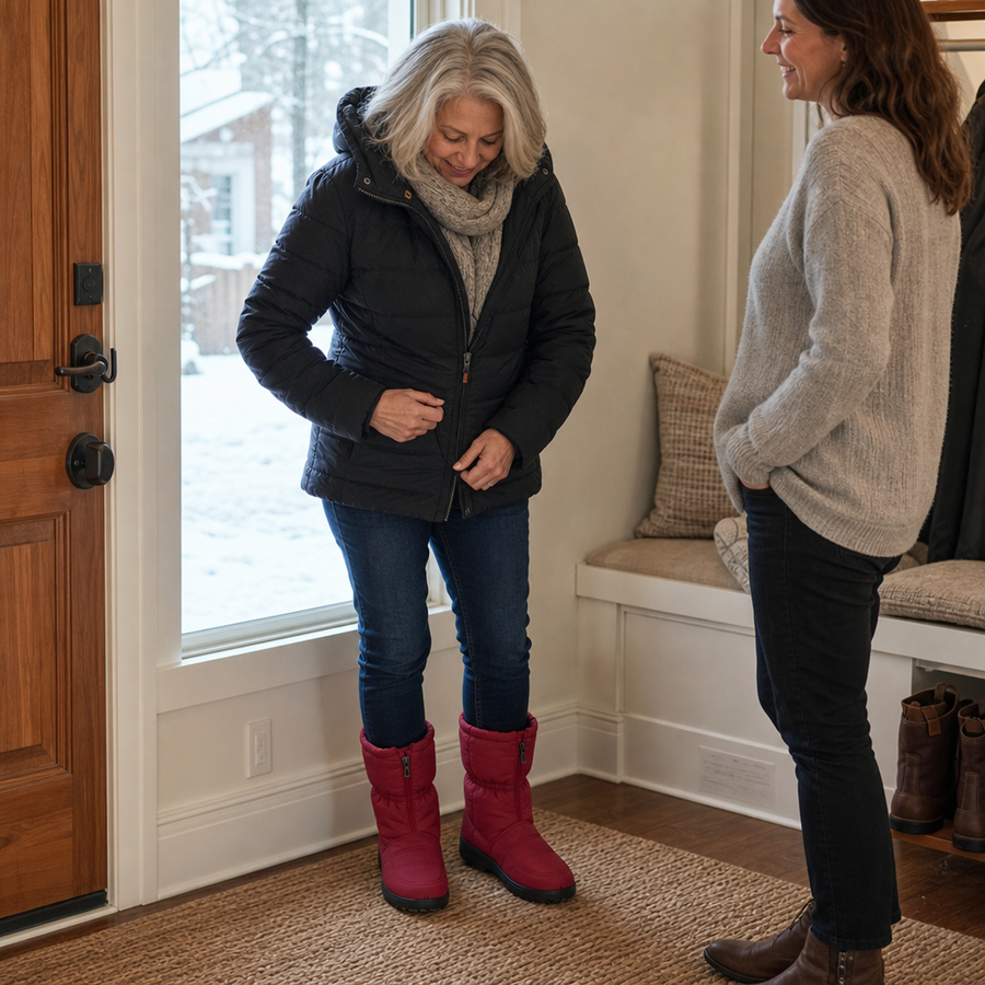 Boots For Women | Quilted Zip Up Mid Calf Snow