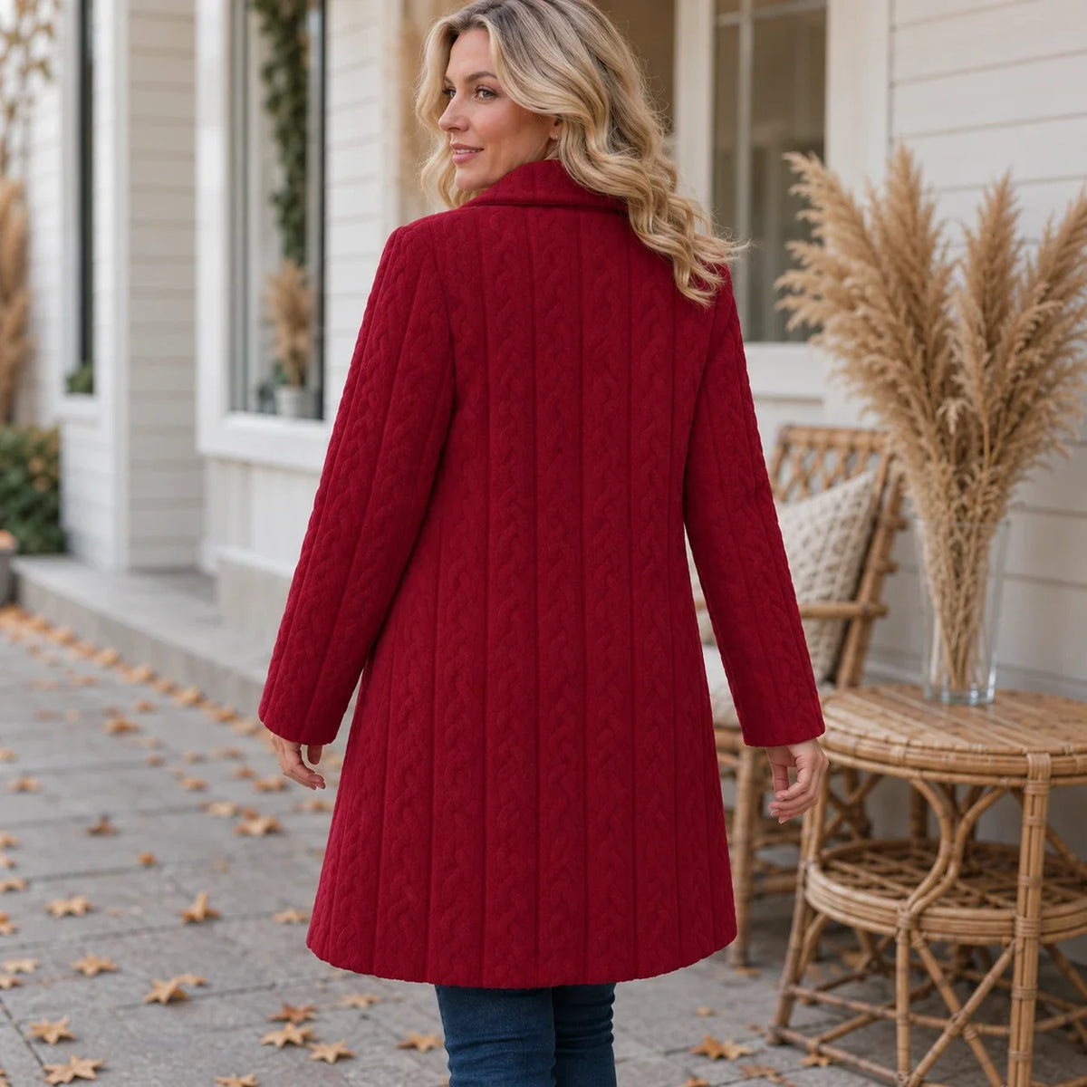 Women's Winter Coat | Textured Double Breasted