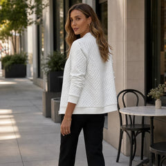 Women's Quilted Jacket | Diamond Stitch Zip Front